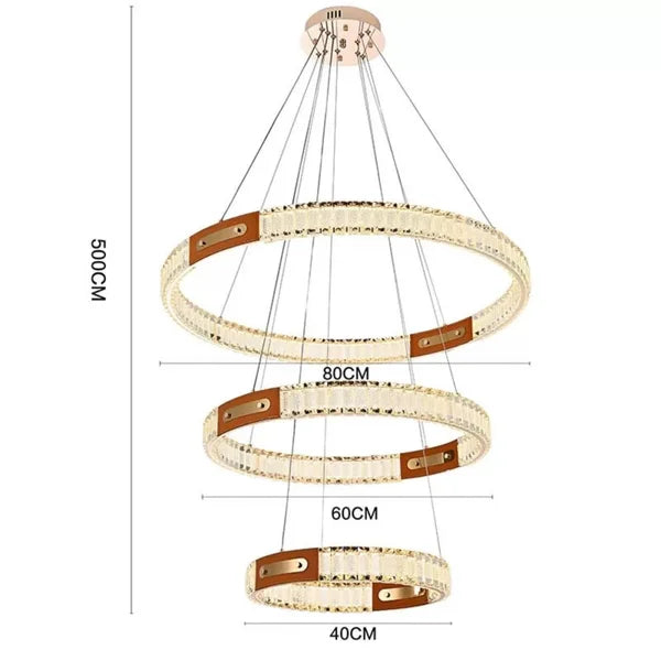 Pendente led cristal Gulty 98W 3000K - Ouro brilho