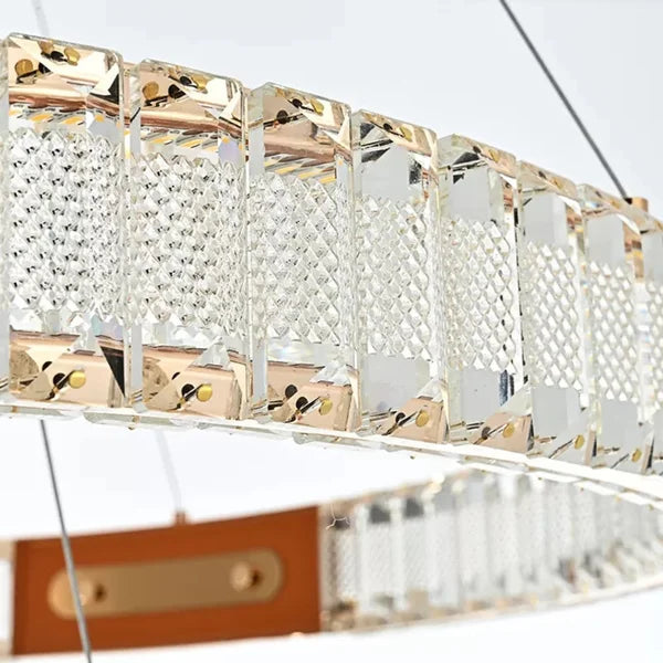 Pendente led cristal Gulty 98W 3000K - Ouro brilho