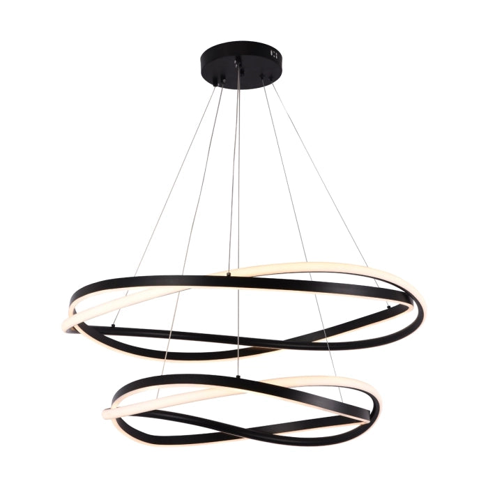 Pendente led Euni 2 Mód. - 135W 3000K 10.125lm - Preto