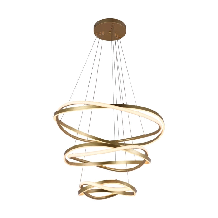 Pendente led Euni 3 Mód. - 173W 3000K 12.975lm-  Dourado fosco