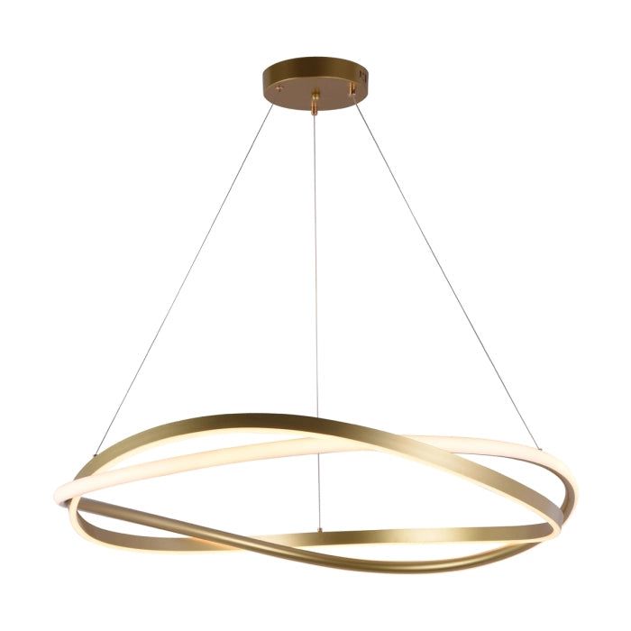 Pendente led Euni Odi 80cm - 77W 3000K 5575lm - Dourado fosco
