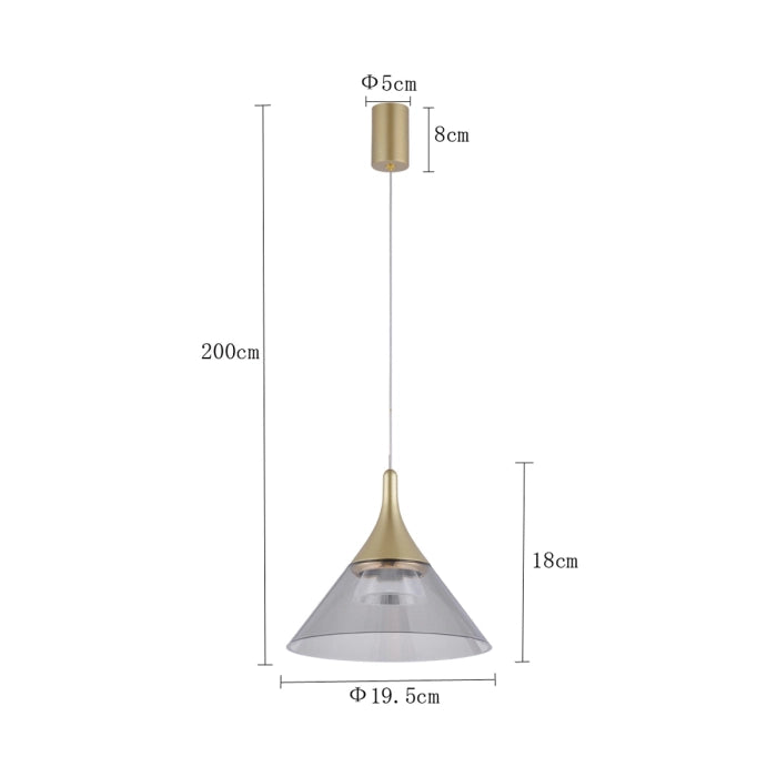Pendente led Thom - 7w 3000K 490lm - Dourado