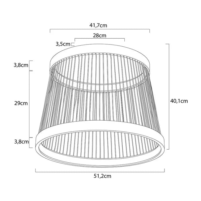 Plafon led Beys 51CM 46W 3000K - Dourado/ Cinza