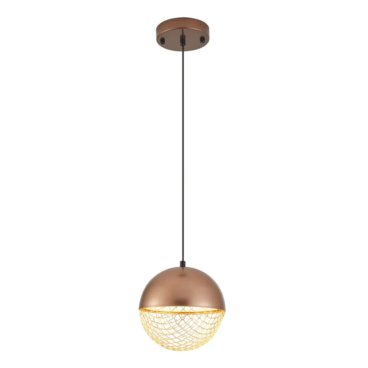 Pendente led Rezi - 18CM. 12W 3000K 900lm - COBRE E DOURADO BRILHO