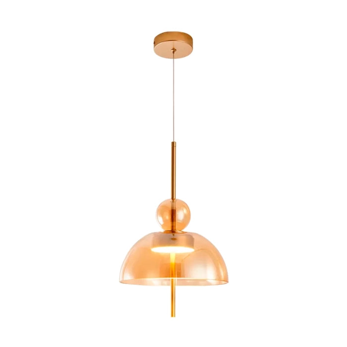 Pendente led Kholy 40cm - 12w 3000k 900lm- Dourado/Ambar