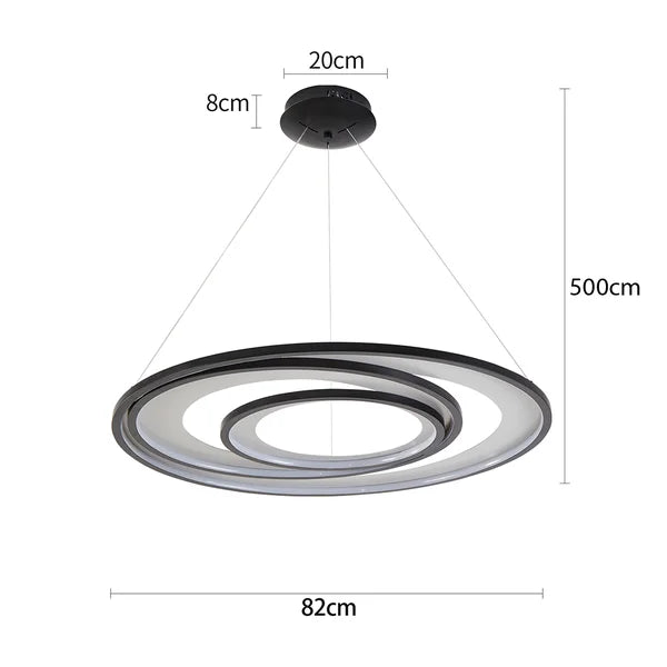 Pendente led Zahal 98W - Preto