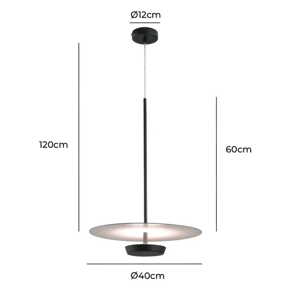 Pendente led Dolla - 18w 3000K 980lm - Preto