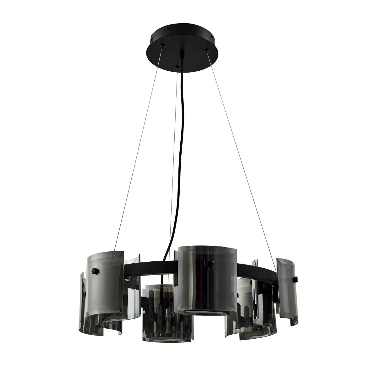 Pendente Bouze Cin 60cm 6*G9 - Preto/Fume