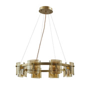 Pendente Bouze Cin 80cm 8*G9 - Dourado/Âmbar