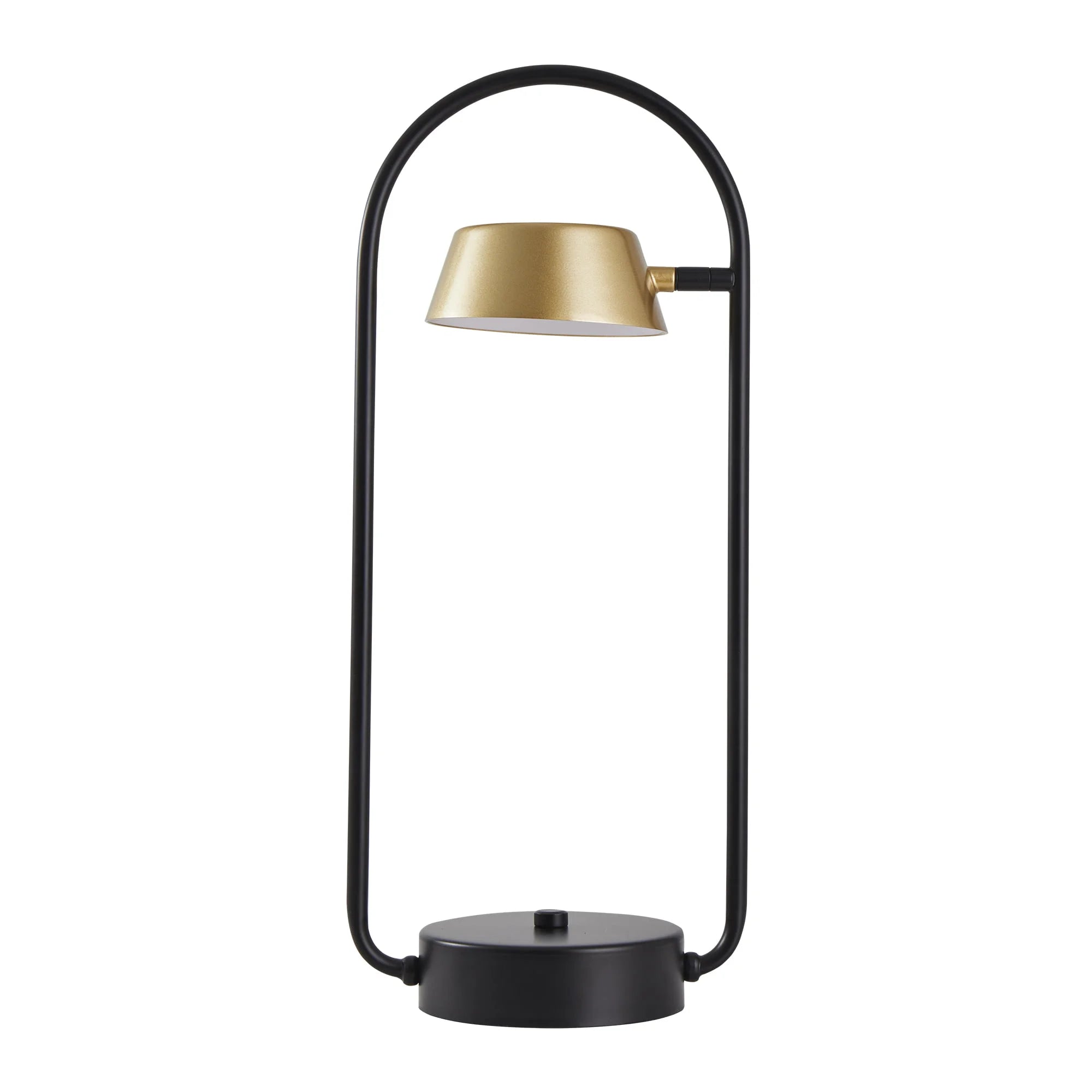 Abajur led Zavi Oni de mesa 7W 3000K - Dourado/ Preto