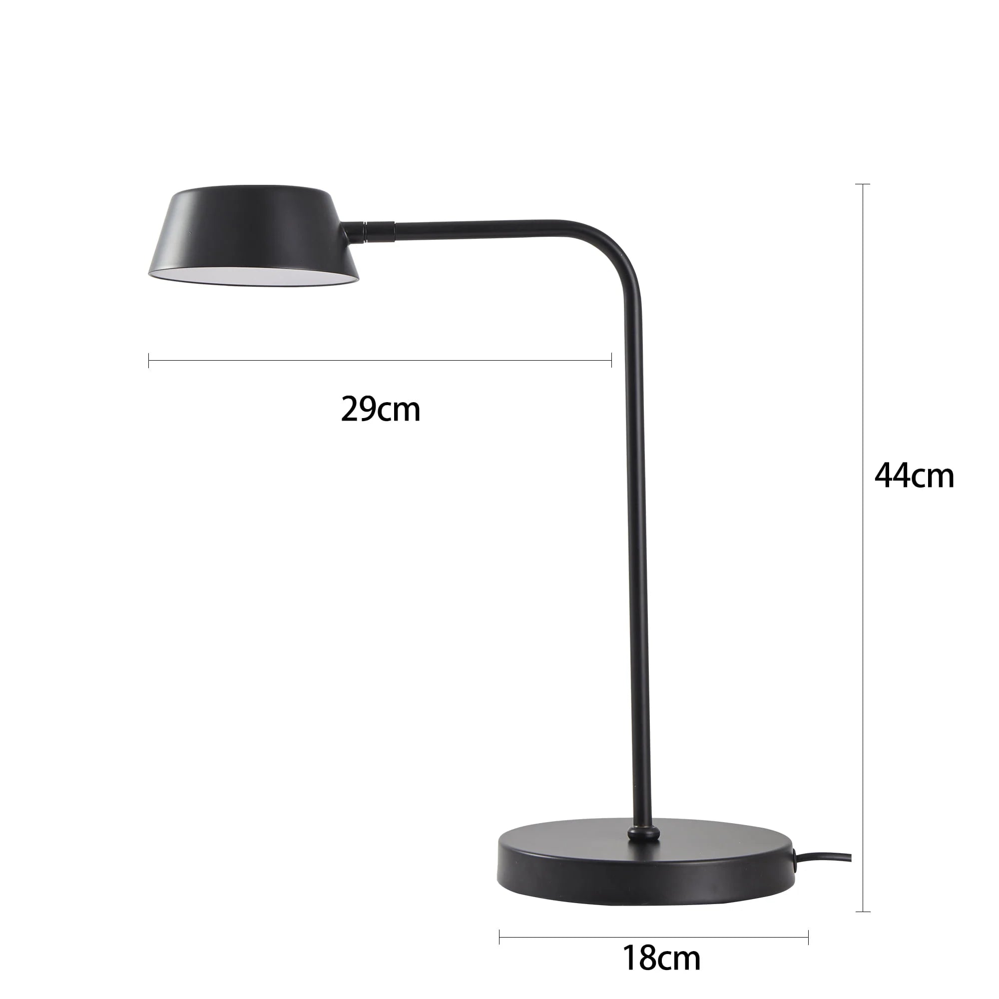 Abajur led de coluna Zavi 3000K 7W - Ouro fosco/ preto