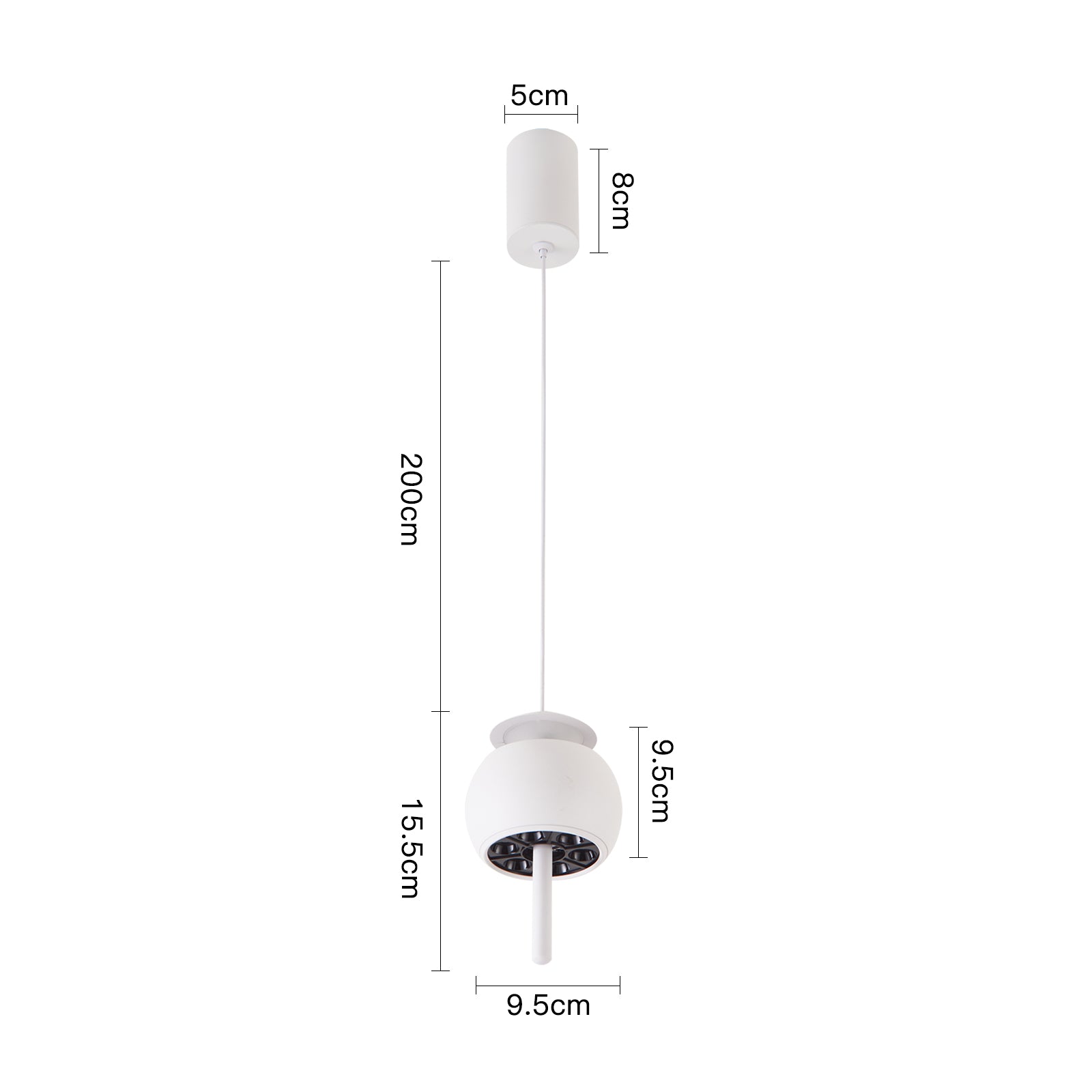 Pendente led Oliwa - 5W+5W 3000K 400lm - Branco