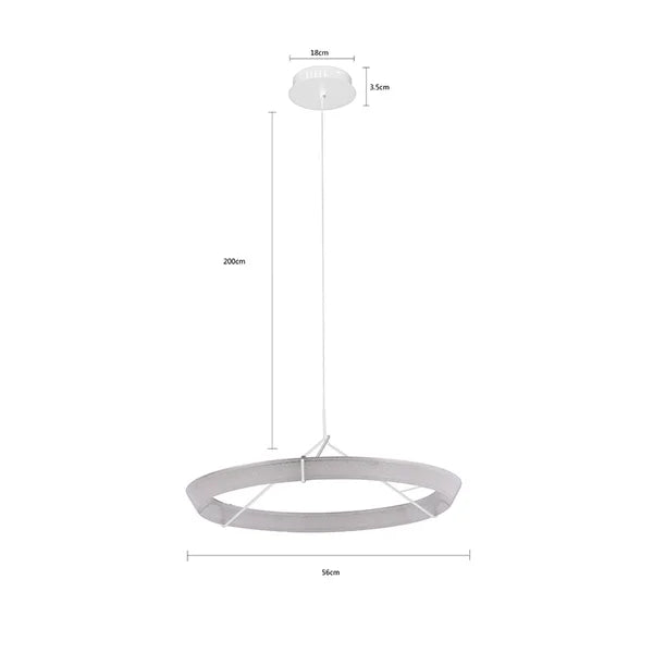 Pendente led Gise 56cm 28W - Branco