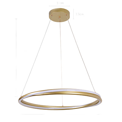 Pendente led Euni 60cm - 56W 3000K 4.200lm - Dourado Fosco