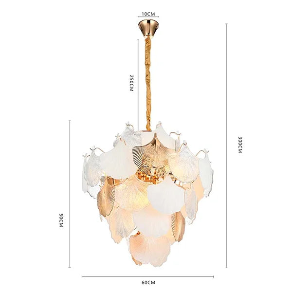 Pendente Musche 60cm 8*E14 - Ouro brilho