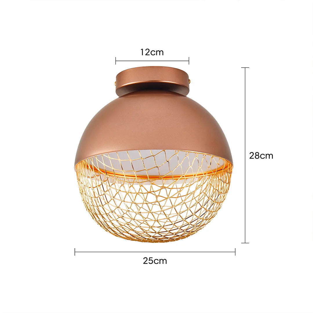 Plafon led Rezi 25CM 18W 3000K - Cobre/ Dourado brilho