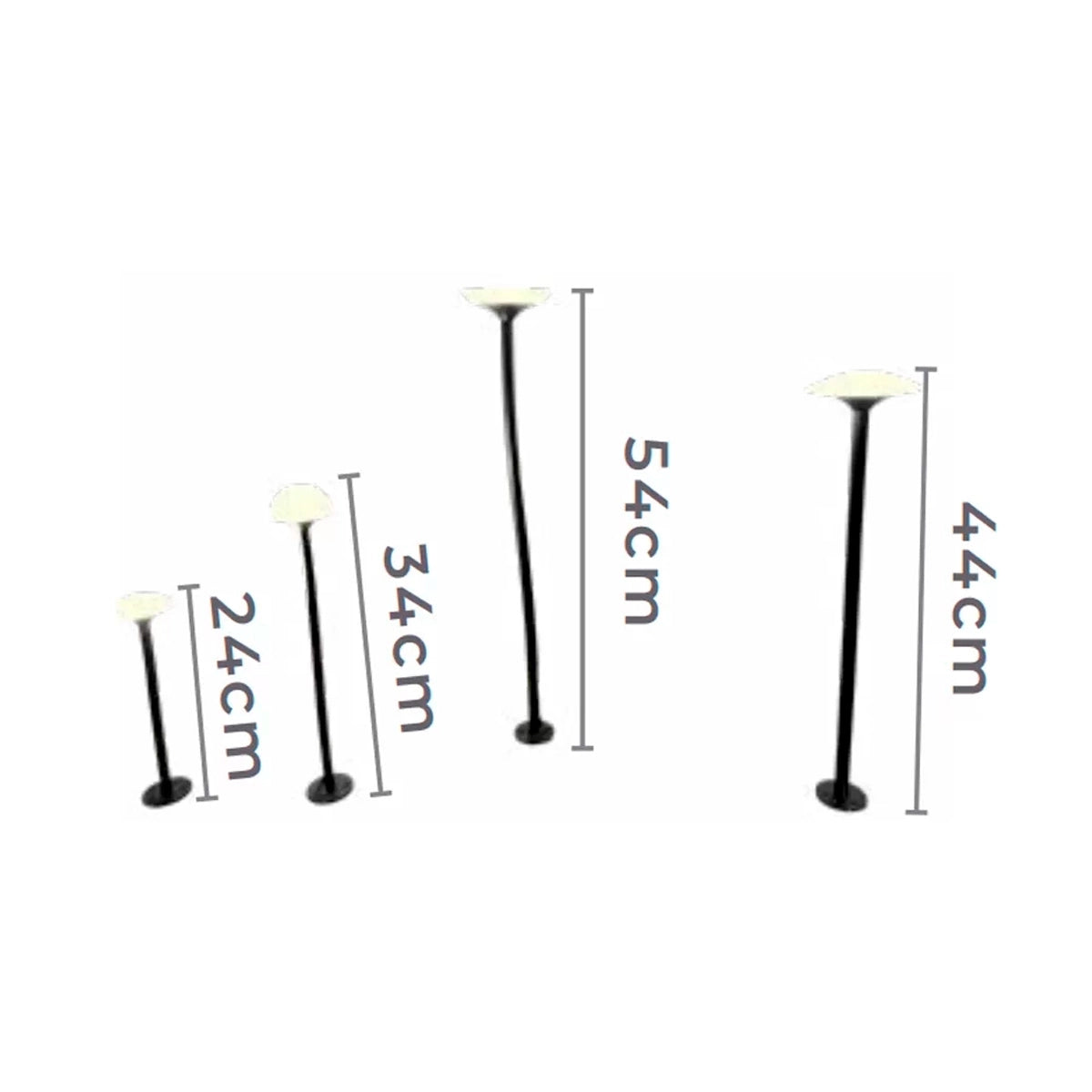 Luminária Led p/ Jardim Pilze 8UN/KIT 3000K - Preto