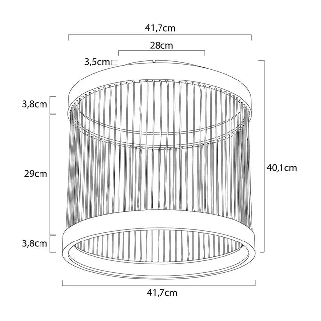 Plafon led Beys 41CM 40W 3000K - Dourado/ Cinza
