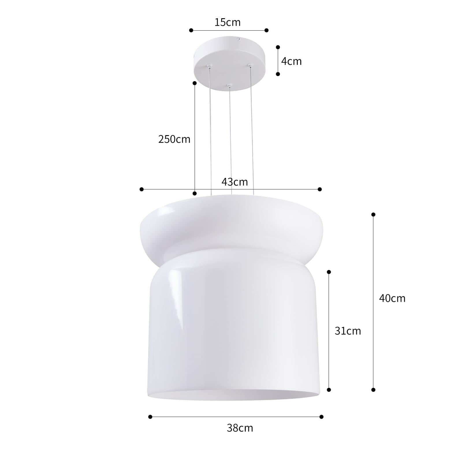 Pendente led Dommi 43x40 - 20W 2700K 1652lm