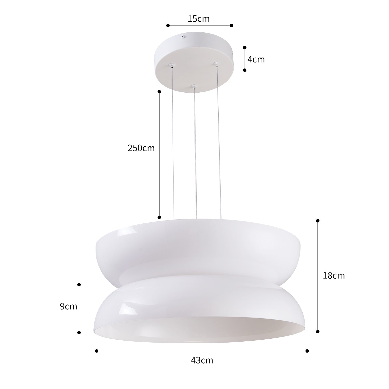 Pendente led Dommi 43x18 - 20W 2700K 1652lm