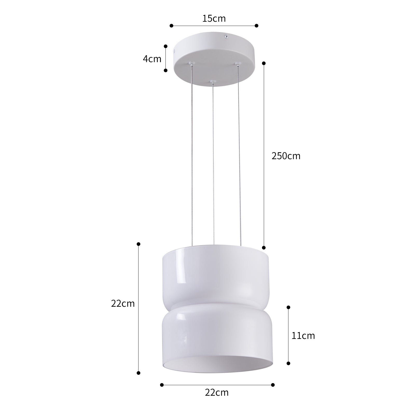 Pendente led Dommi 22x22 - 20W 2700K 1652lm