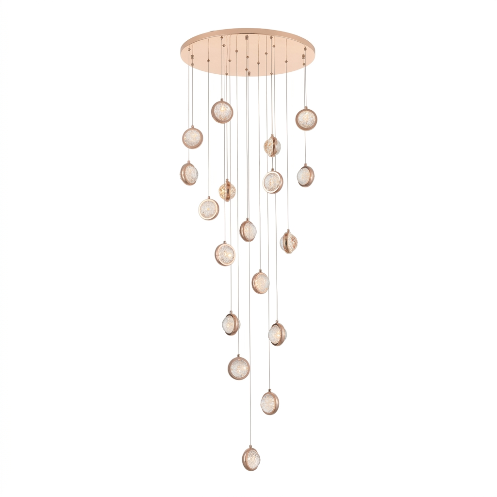 Pendente Led Astrobell 108W - Dourado brilho