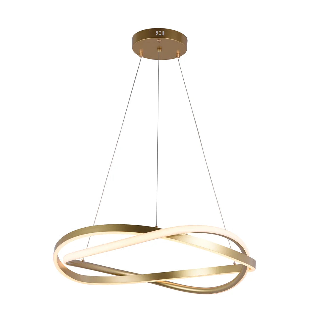 Pendente led Euni Odi 60cm - 58W 3000K 4350lm - Dourado
