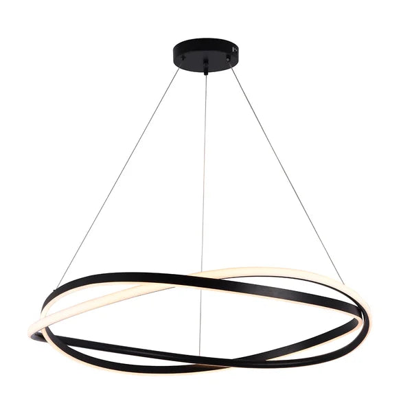 Pendente led Euni Odi 80cm - 77W 3000K 5575lm - Preto