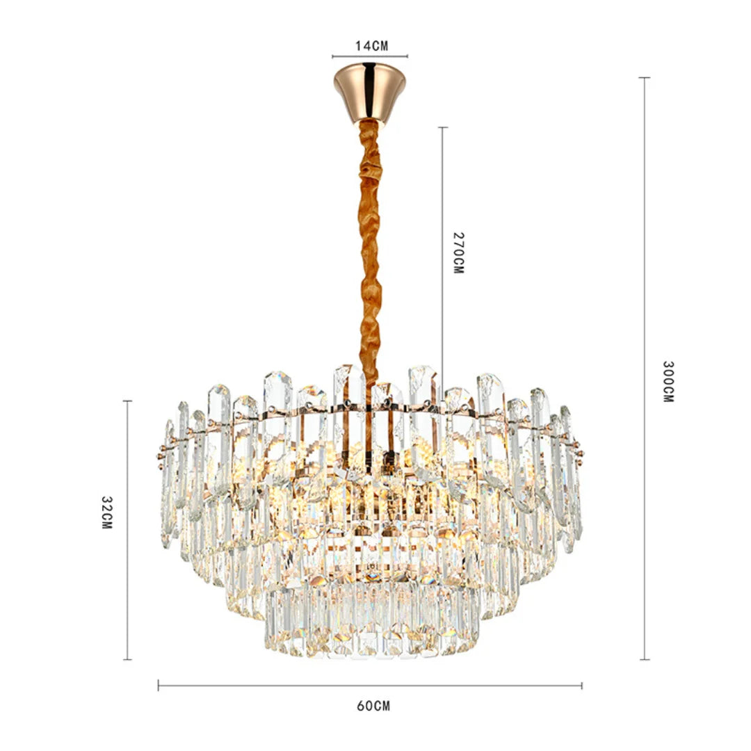 Pendente Cristal Koine  Ø60CM  11*E14 | Ouro brilho