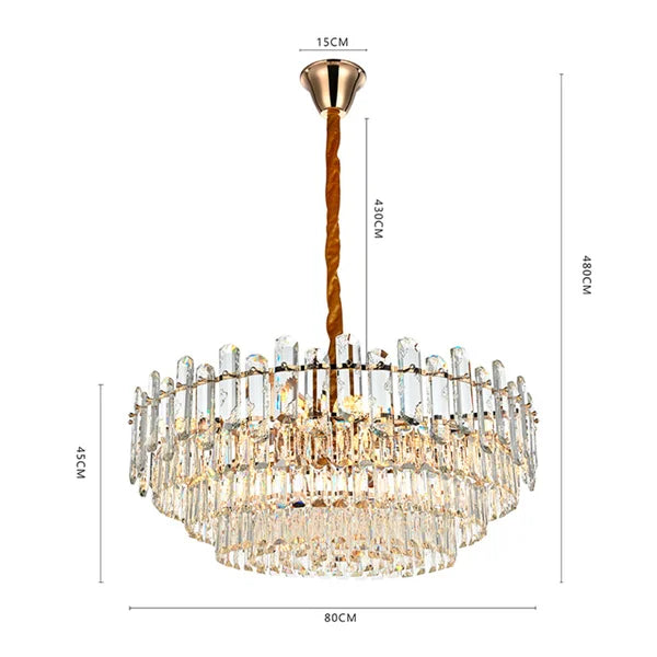 Pendente Cristal Koine  Ø80CM  15*E14 | Ouro brilho