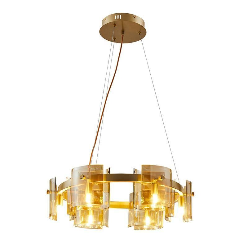 Pendente Bouze Cin 60cm 6*G9 - Dourado/Âmbar
