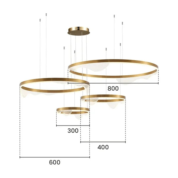 Pendente led Lomy 134W - Dourado