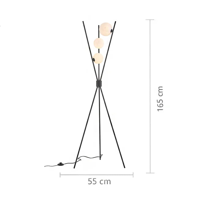 Luminária Led De Chão Elix G9*3 - Preto