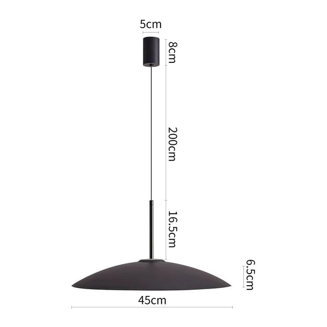 Pendente led Kale Ger Ø45CM - 5w+5w 3000K 800lm -  Preto