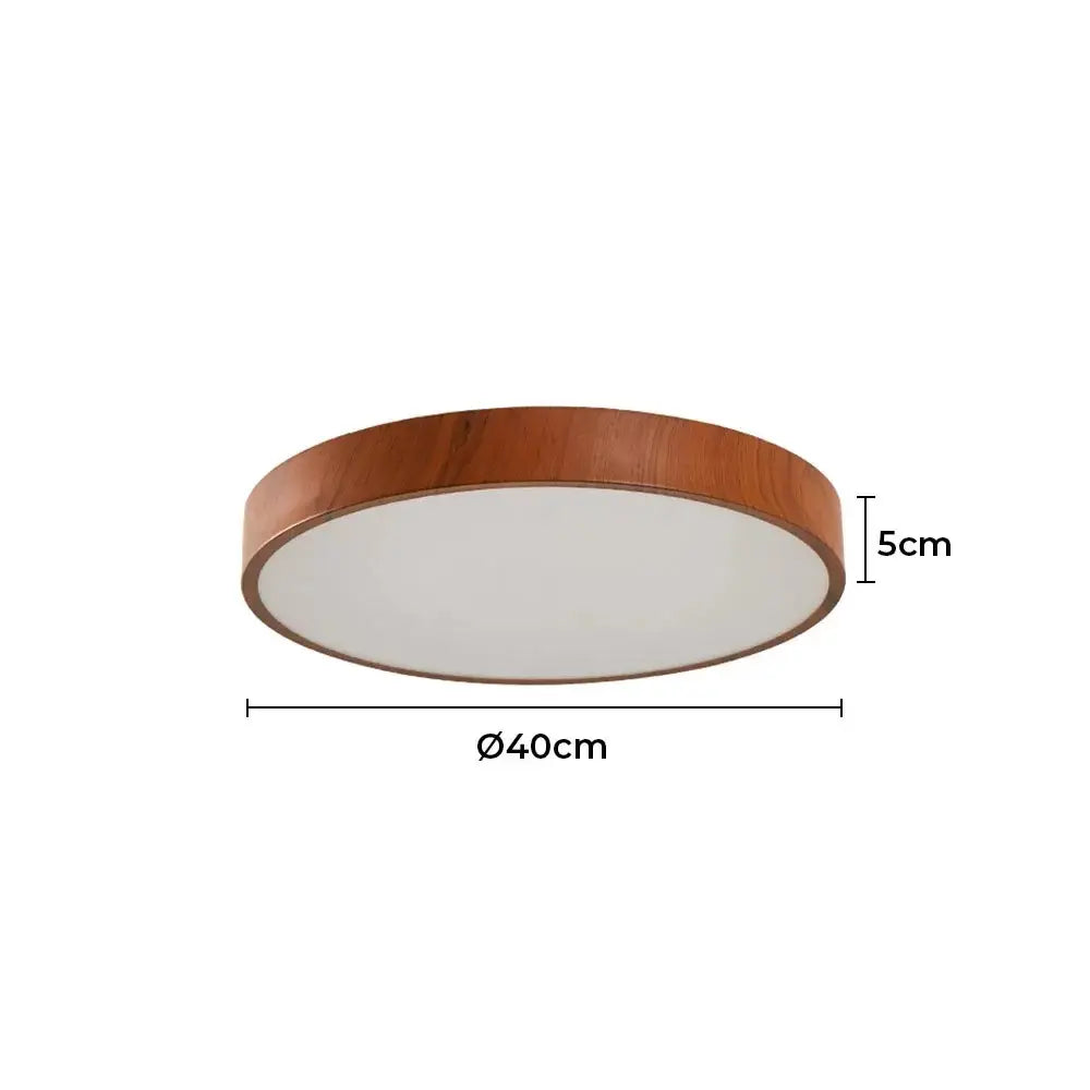 Plafon LED ORIS 40cm 24W 3000K 1680lm IP20 Bivolt Imbuia em Metal e Acrílico – Nordecor