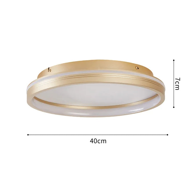 Plafon led Glyn 40cm - 32W 3K/4K/6.5K - Dourado