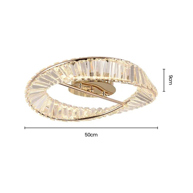 Plafon led Cristal Lezie 50CM 41W 3000K - Ouro brilho